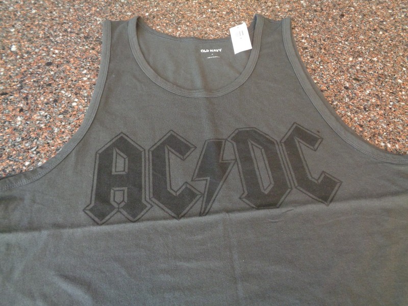 Old Navy AC DC⚡ Men’s Medium Tank Top Gray and Black NWT T-Shirt