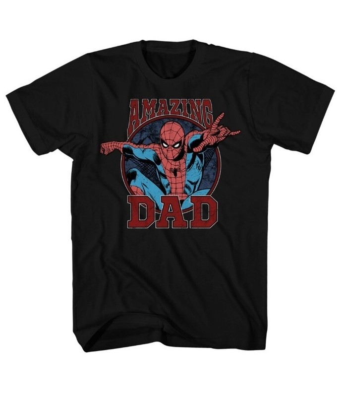 MEN’S TEE MARVEL SPIDER-MAN DAD GRAPHIC DESIGN T-SHIRT SIZE S ( 34 – 36 ) NEW