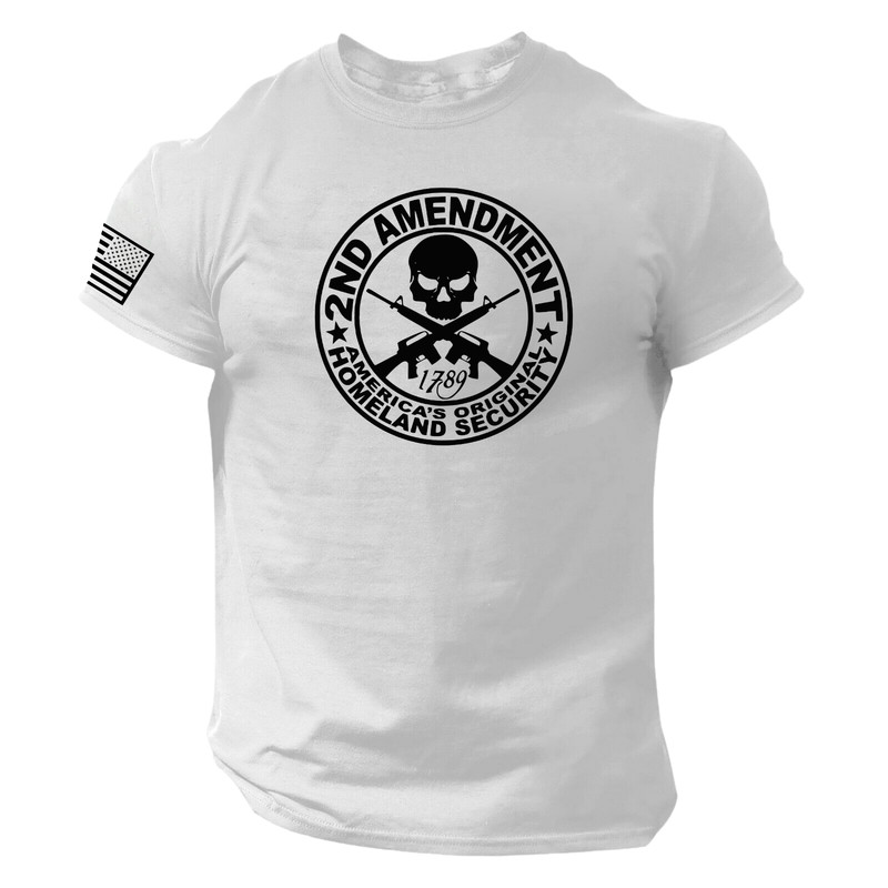 2nd Amendment Skull Shirt - American Warrior Soldier Military Patriotic 1776 USA gallery