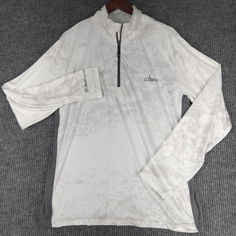 Habit Shirt Quarter Zip Mens L 40+ Solar Factor Realtree Wav3 Camo Pullover