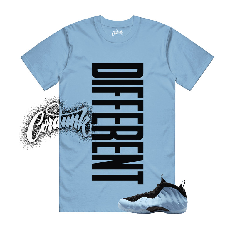 Foamposite Psychic Blue Black Air One T Shirt Match DFRNT