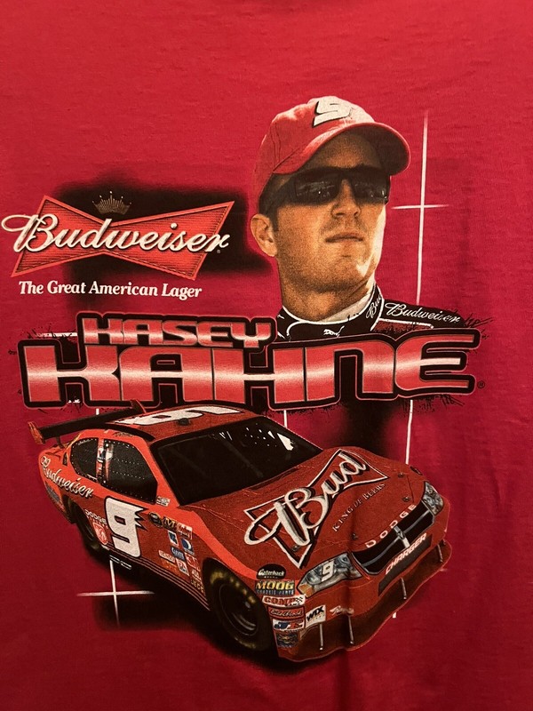 Nascar Kasey Kahne #9 Budweiser Daytona 500 Tee Red T-Shirt Short Sleeve Size L gallery