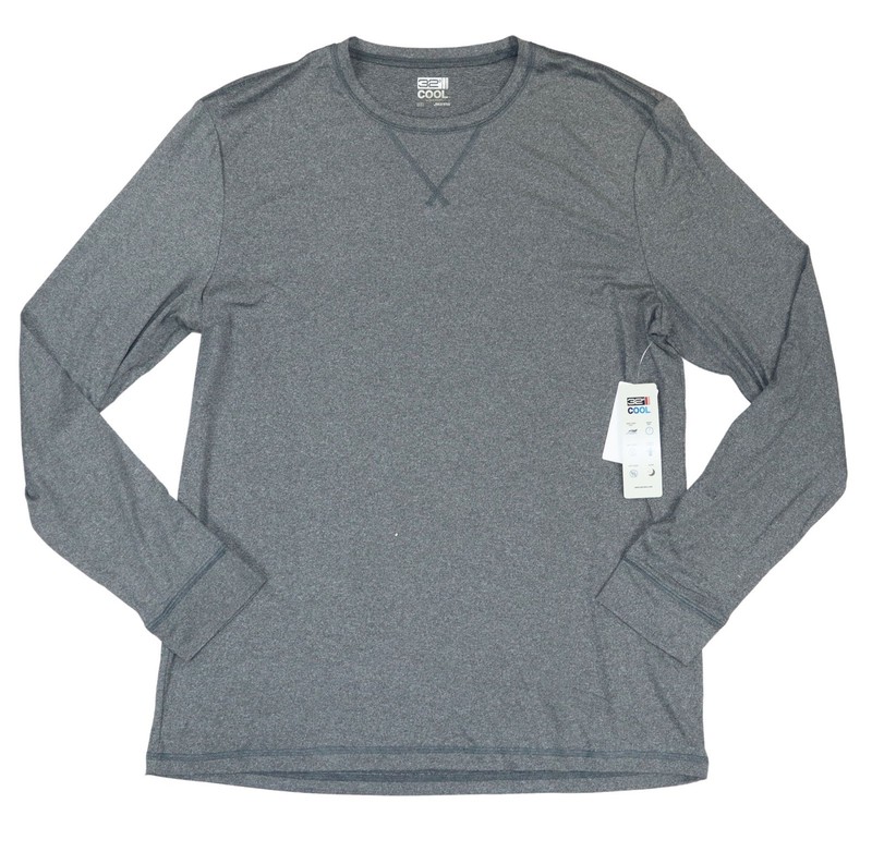 32 Degrees Heat Sleepwear Long Sleeve Solid Crew Neck Men’s T-Shirt L NWT Gray