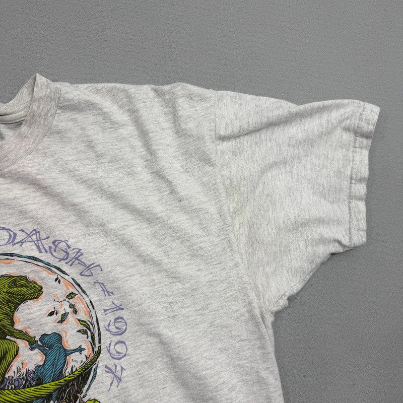 Vintage Michigan State Dinosaur Dash Shirt Men's XL Gray 90s Spartans 1997 MSU gallery