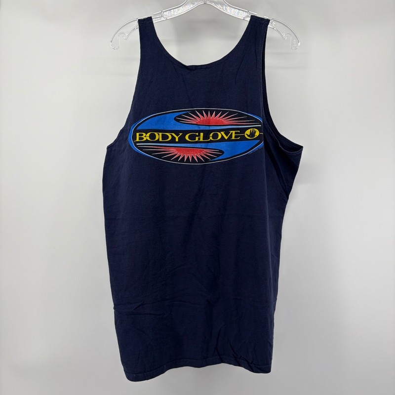 Vintage 1996 Body Glove Mens Large Navy Blue Graphic Surf Tank Top