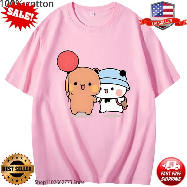Bubu Dudu Cartoon T-shirt | Bubu and Dudu Brown T-Shirt, Valentine Gifts S to 5X