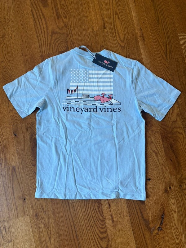Vineyard Vines - Swimming Whales Short-Sleeve Pocket Tee Jake Blue Size Boys Lg gallery