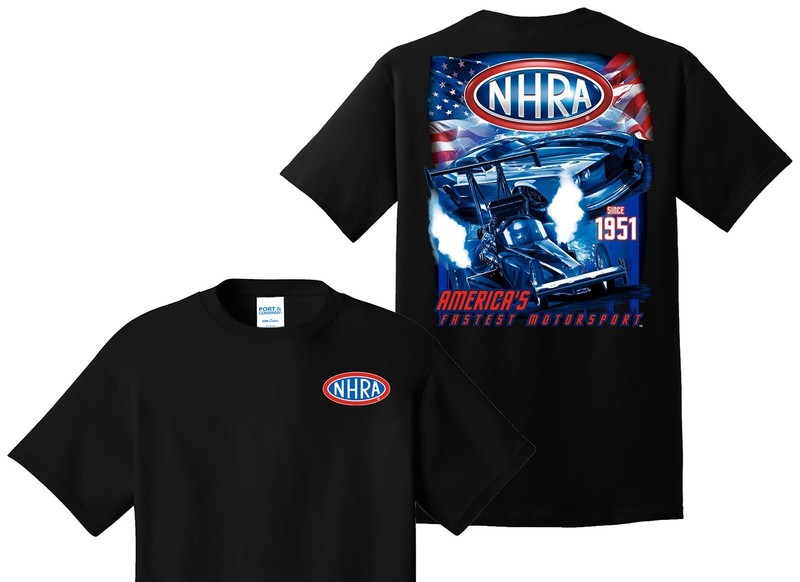 NHRA AMERICAS FASTEST MOTOR SPORT SINCE 1951 BLACK TEE FREE SHIPPING