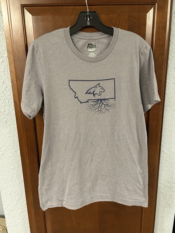 Wear Your Roots WYR Montana State Bobcats T-Shirt Tee Mens Medium Gray