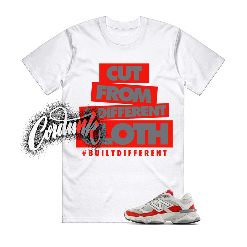 9060 White Red Grey T Shirt Match CLOTH