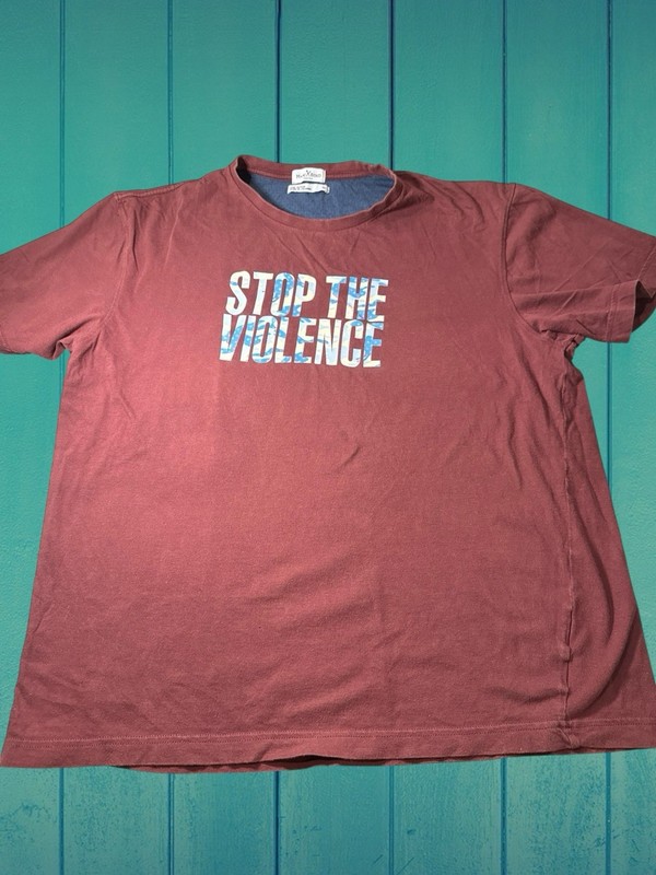 Vntg Y2K Marc Ecko Stop The Violence T-Shirt Sz XL Street Wear Classic Maroon