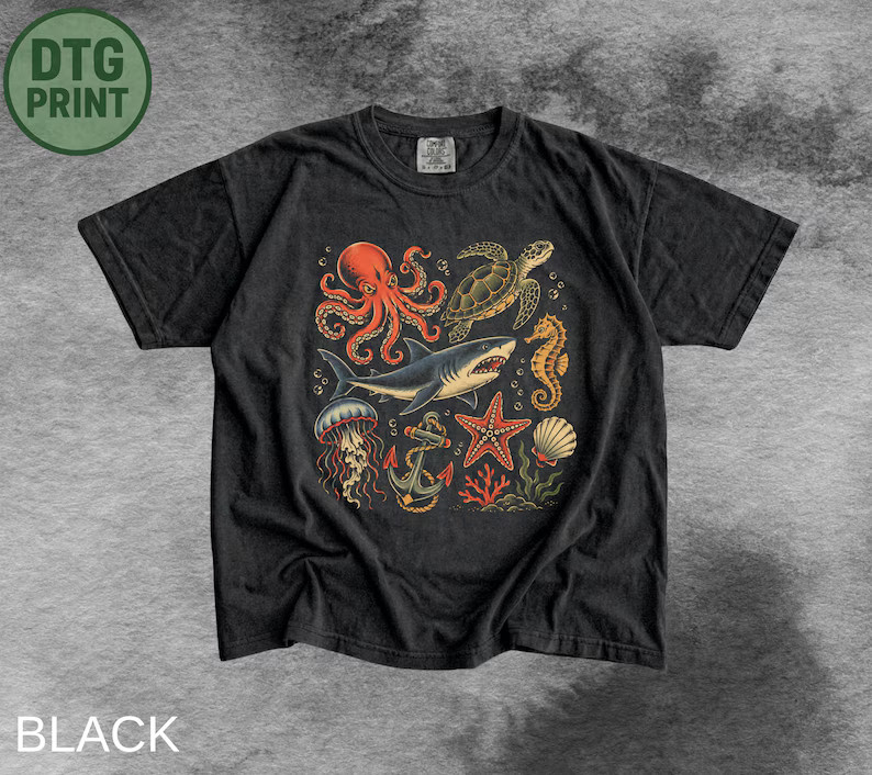 Retro Marine Ocean Animal Fish Comfort Tee gallery