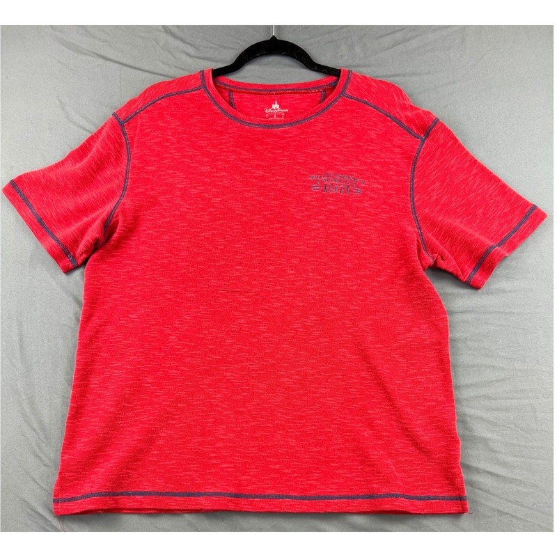 Disney Parks T-Shirt Mens Medium Red Fair Walt Disney World 1971 Embroidered Tee