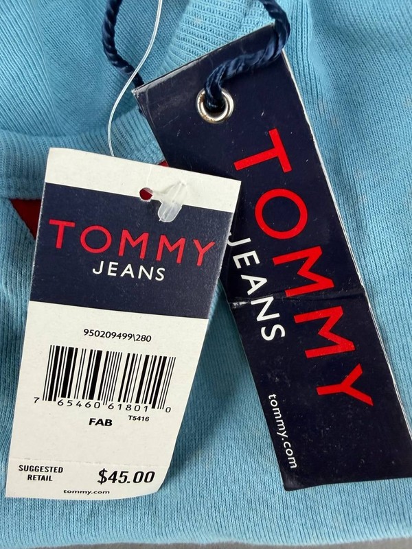 VTG Tommy Jeans Mens Baby Blue Sleeveless Pullover Shirt Size M gallery