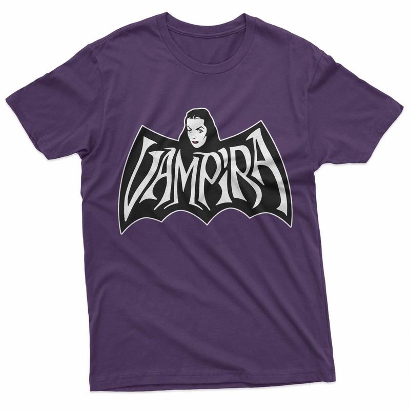 Gothic Bat Wing Crest Lady Retro Horror Art T-Shirt gallery