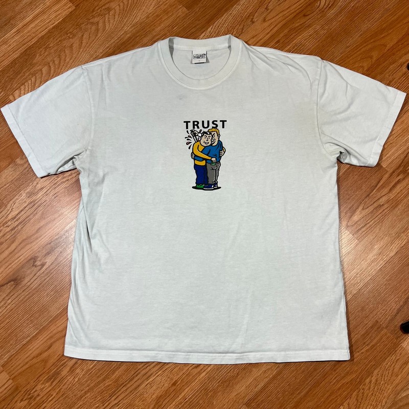 Polar Skate Co Graphic T-Shirt Mens Large TRUST print Skateboarding Ovgren Tee