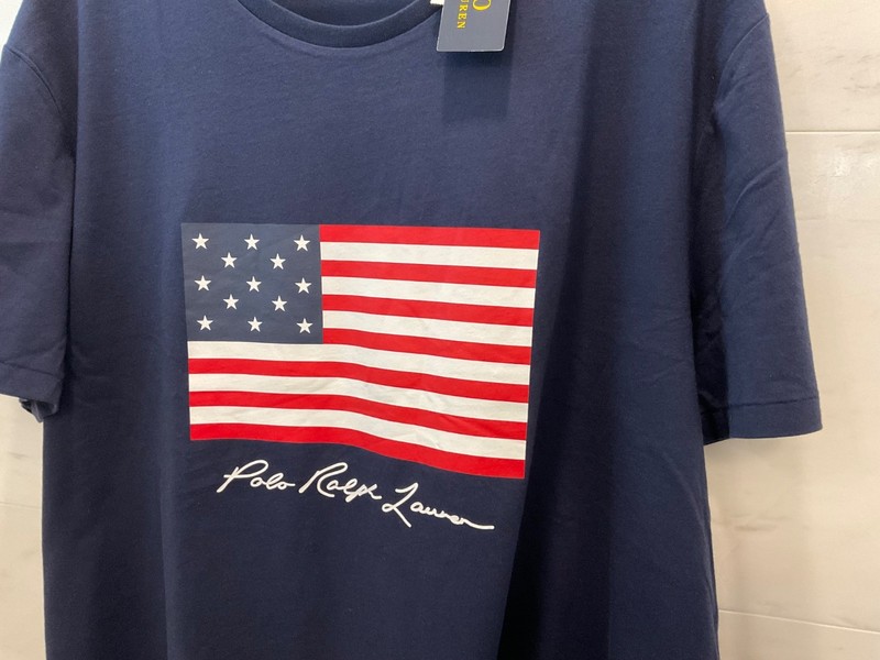 Polo Ralph Lauren Navy AMERICAN FLAG Graphic Classic Fit Short Sleeve T Shirt gallery