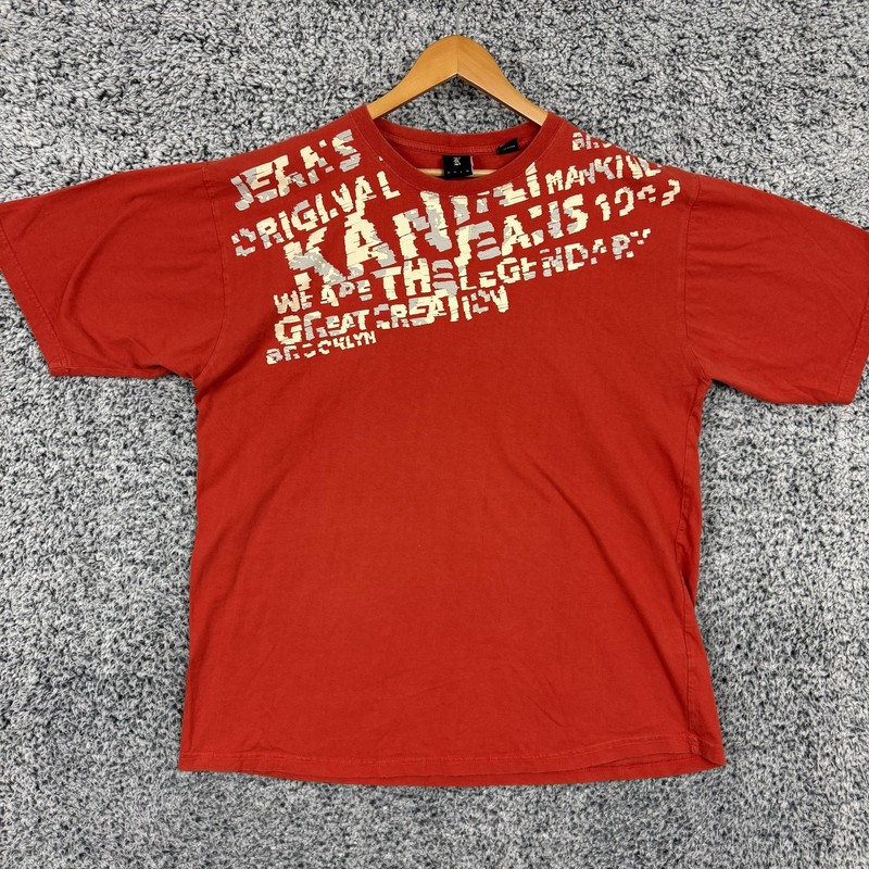 Vintage Karl Kani Shirt Mens 2XL Red Graphic Streetwear Hip Hop Skater Baggy XXL