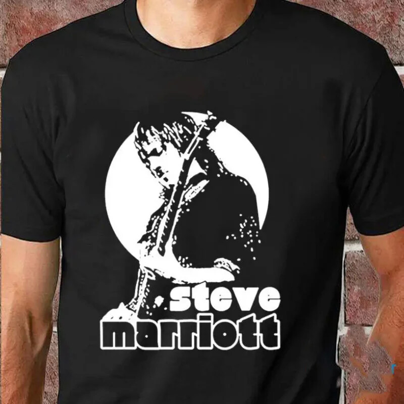 Steve Marriott Retro Classic Short Sleeve Black All Size T-Shirt
