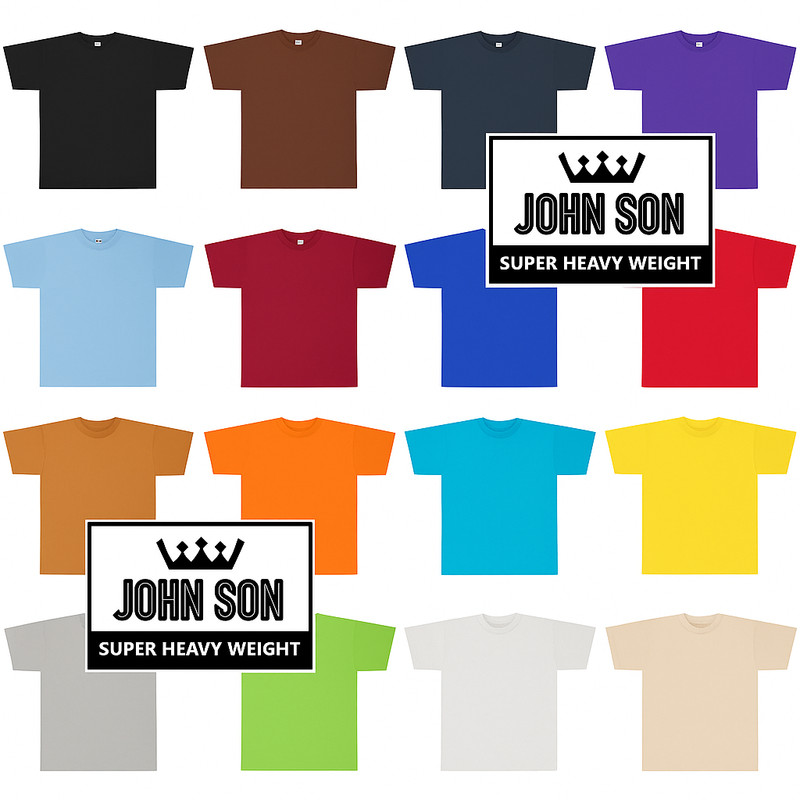 Plain T-shirts BULK Round Neck [JOHN SON] Super Heavy Weight [ S~7XL ] Big size gallery