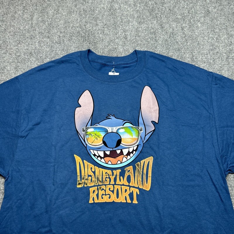 Hanes Disneyland T-Shirt Mens XL Blue Lilo & Stitch Disneyland Resort Cotton New gallery