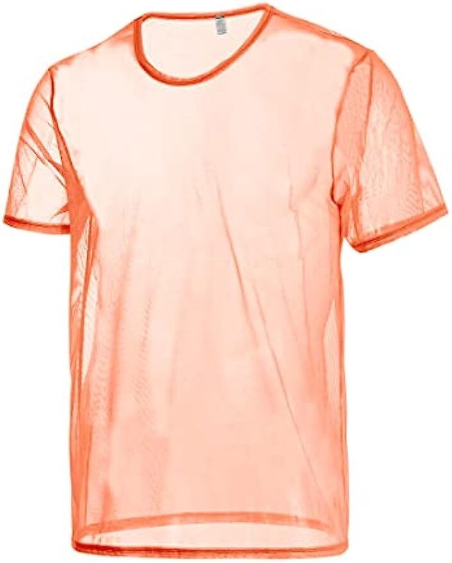 Zonbailon Men's Shirts Short Mesh Sleeve See Through T-Shirt Tops Undershirts gallery