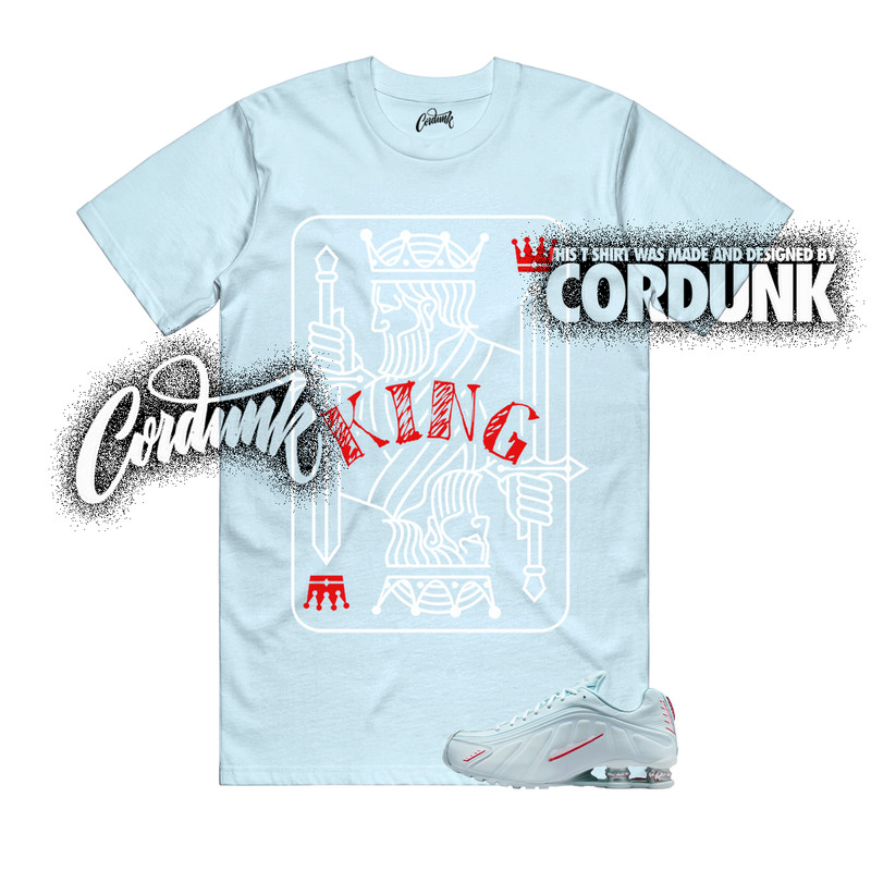 Shox R4 Puerto Rico Glacier Blue White Vapormax Red T Shirt Match KING