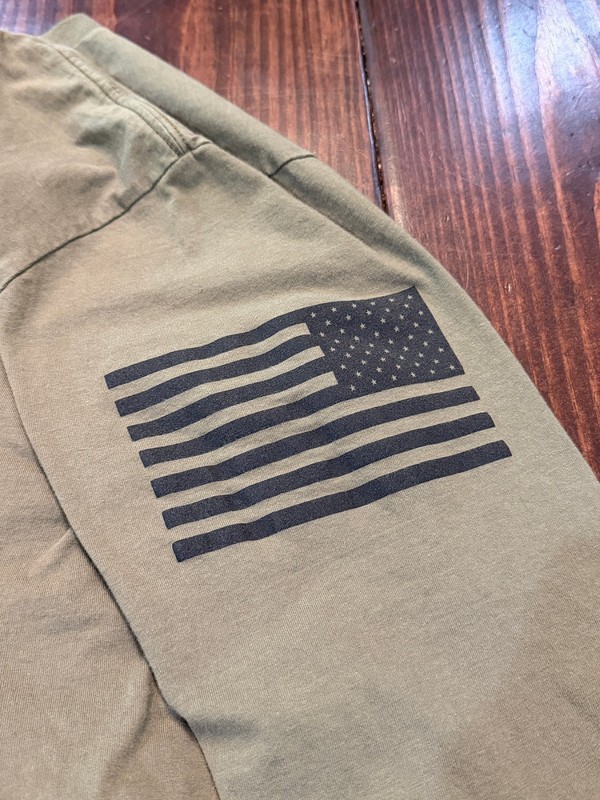 Grunt Style Men's Long Sleeve Army Green Tshirt - This We’ll Defend - L gallery