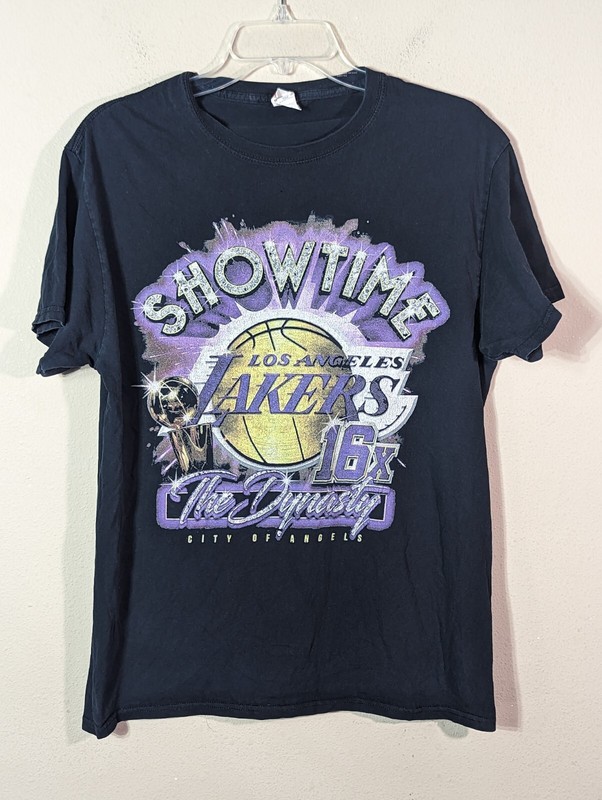 Y2K Vintage LA Lakers Showtimes 16 X World Champions Kobe Magic Shaq Kareem Med