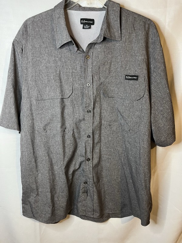 Realtree Fishing Perf T-Shirt Charcoal/Black, Size XXL With Vent