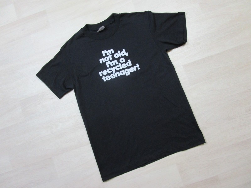Vintage 90s I’m Not Old I’m A Recycled Teenager Funny T Shirt Black (M) Quote gallery
