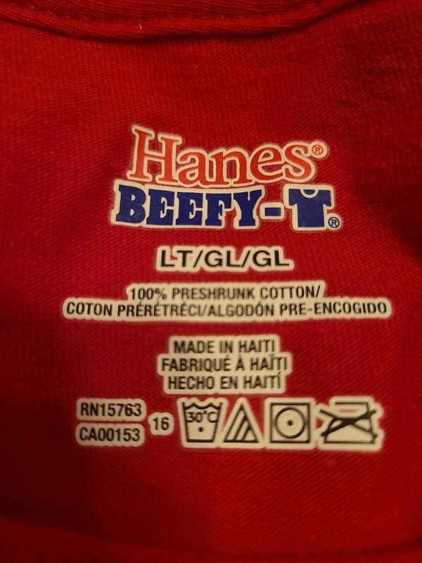 Lot of 3 Hanes Beefy T-shirts Mens Large Tall LT Long length Red Blue Black gallery