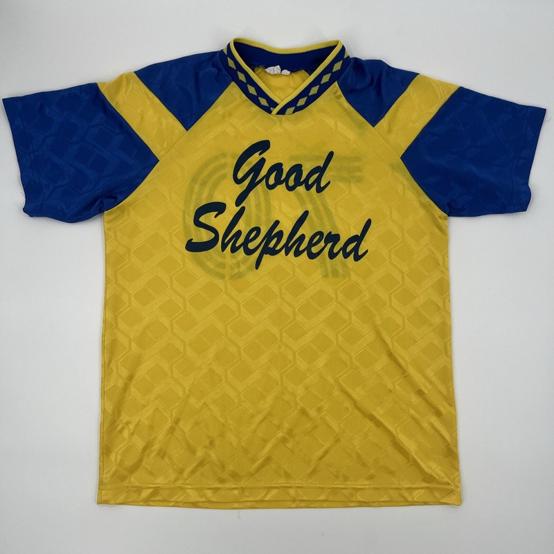 VTG 90s Good Shepherd Soccer Jersey – USA Made High 5 Sportswear Mens Medium EUC