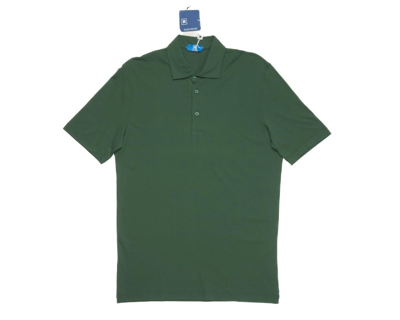 Kired by Kiton $395 NWT Green Slim Fit Polo Shirt Crepe Cotton S (48 IT)