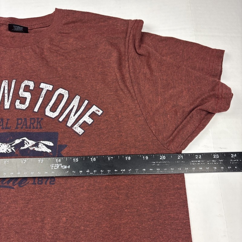 Yellowstone National Park Adult Large T-Shirt Rusty Red Mountains Cotton Poly gallery