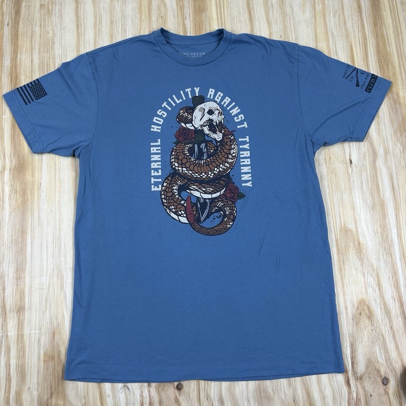 Grunt Style XL Blue T-shirt Club Member “Eternal Hostility Against Tyranny”
