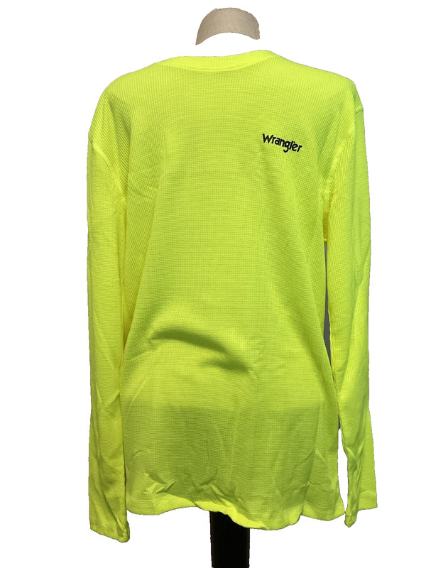 WRANGLER WORKWEAR Midweight Thermal Crew Neck Bright Green Waffle Shirt Size M*