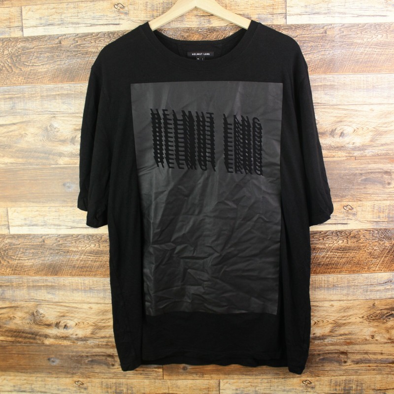 Helmut Lang T-shirt Size XL Black Short SleeveMens Crew Neck