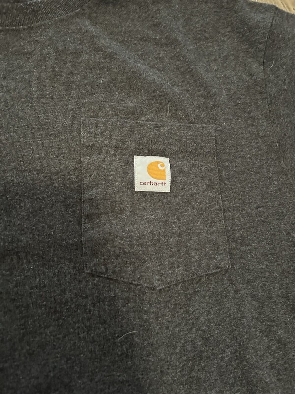 Carhartt T-Shirt Men's XL Original Fit Pocket Size Gray Double Stitched Workwear gallery