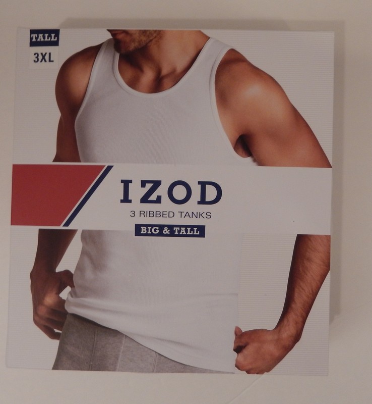3 GENUINE IZOD MENS 2XL 3XL 4XL COTTON BLEND WHITE TANK TOP SHIRTS UNDERSHIRTS