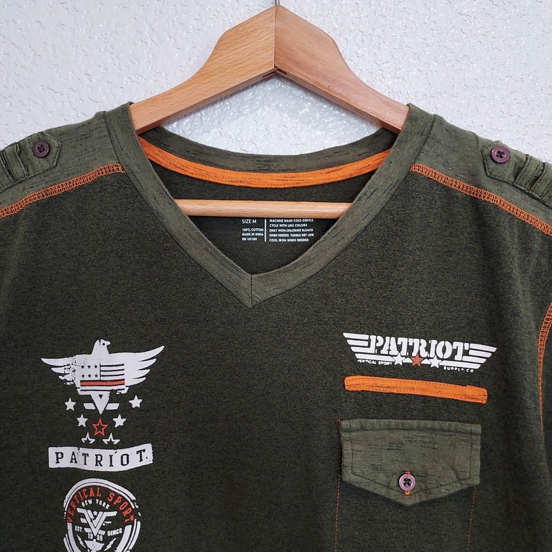 Vertical Sport Green Patriot's Shirt Size M gallery