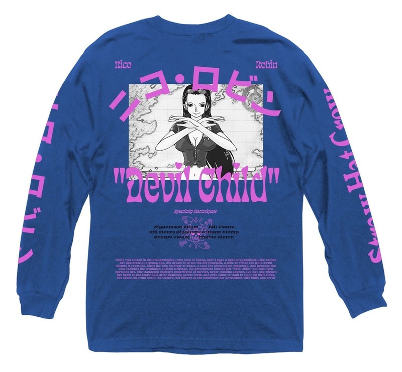 One Piece Nico Robin Demon Child Anime Adult Long Sleeve Graphic T-Shirt gallery