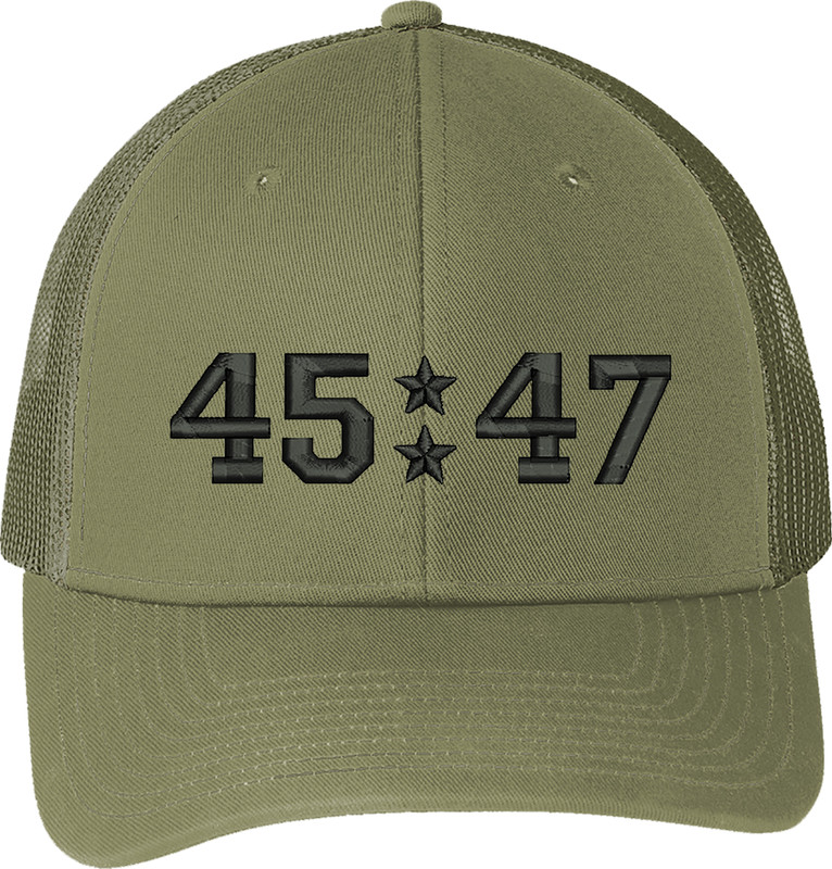 Trump Only 45/47 Embroidered Trucker Structured Adjustable One Size Fits All Hat