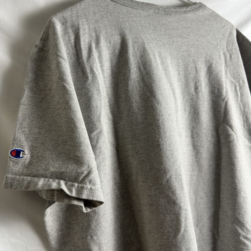 Champion Vintage Grey Short Sleeve T Shirt Athletic Apparel Sz XL Embroidered gallery