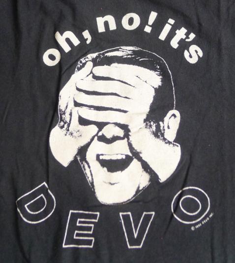 Vintage 1982 Oh No It’s Devo Pop New Wave Band Black T Shirt NG2051