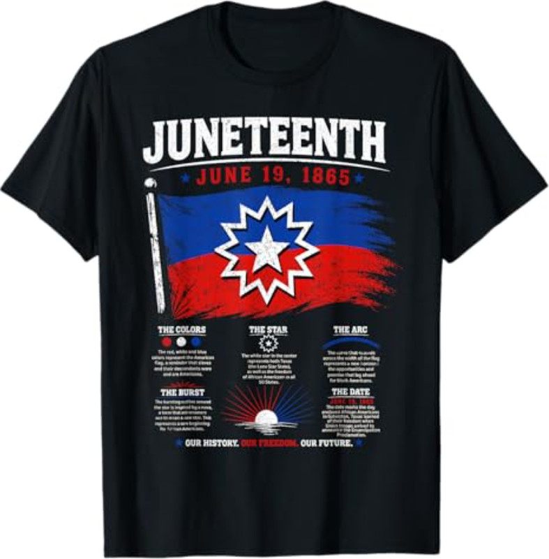 Juneteenth Flag Red White Blue Meaning Black History Freedom T-Shirt