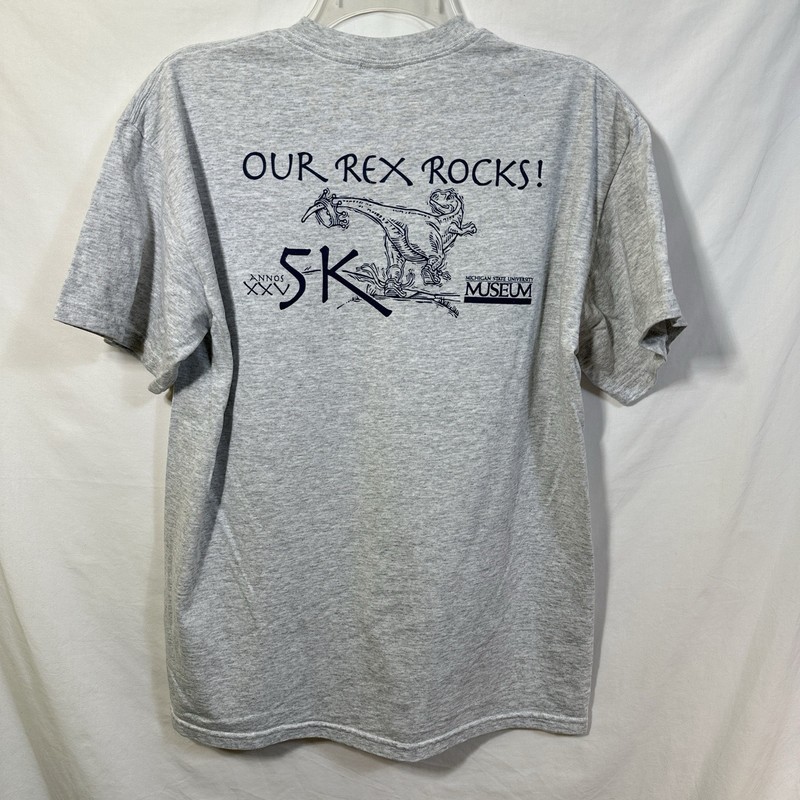 MSU Dinosaur Dash 2010 Michigan State University T-Rex Museum 5K Race T-Shirt M gallery