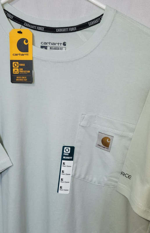 Carhartt Mens Force Relaxed Fit Pocket T-Shirt Size XL Med Green Tee TK6652-M gallery