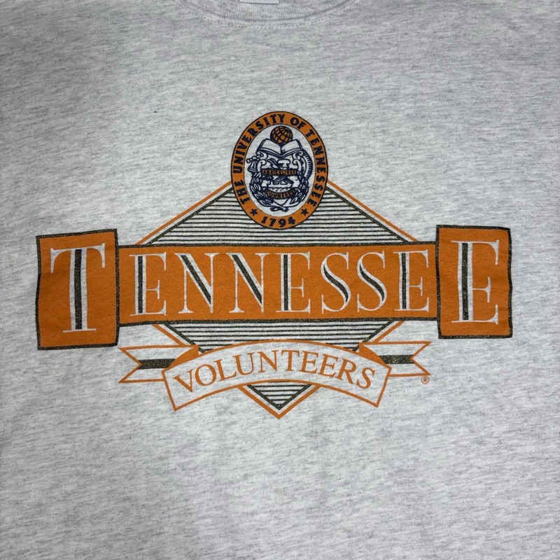 Vtg 90s Tennessee Volunteers T Shirt L Russell Athletic Back Print Distressed gallery
