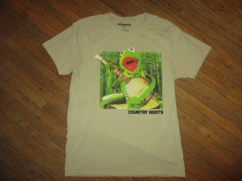 KERMIT FROG COUNTRY ROOTS T SHIRT Muppet Banjo Ain’t Easy Being Green MEDIUM